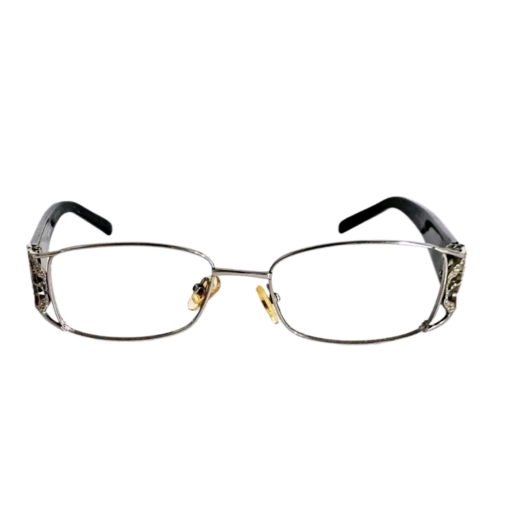 Designer Eyeglass Frame Rectangular Silver Women - image 3